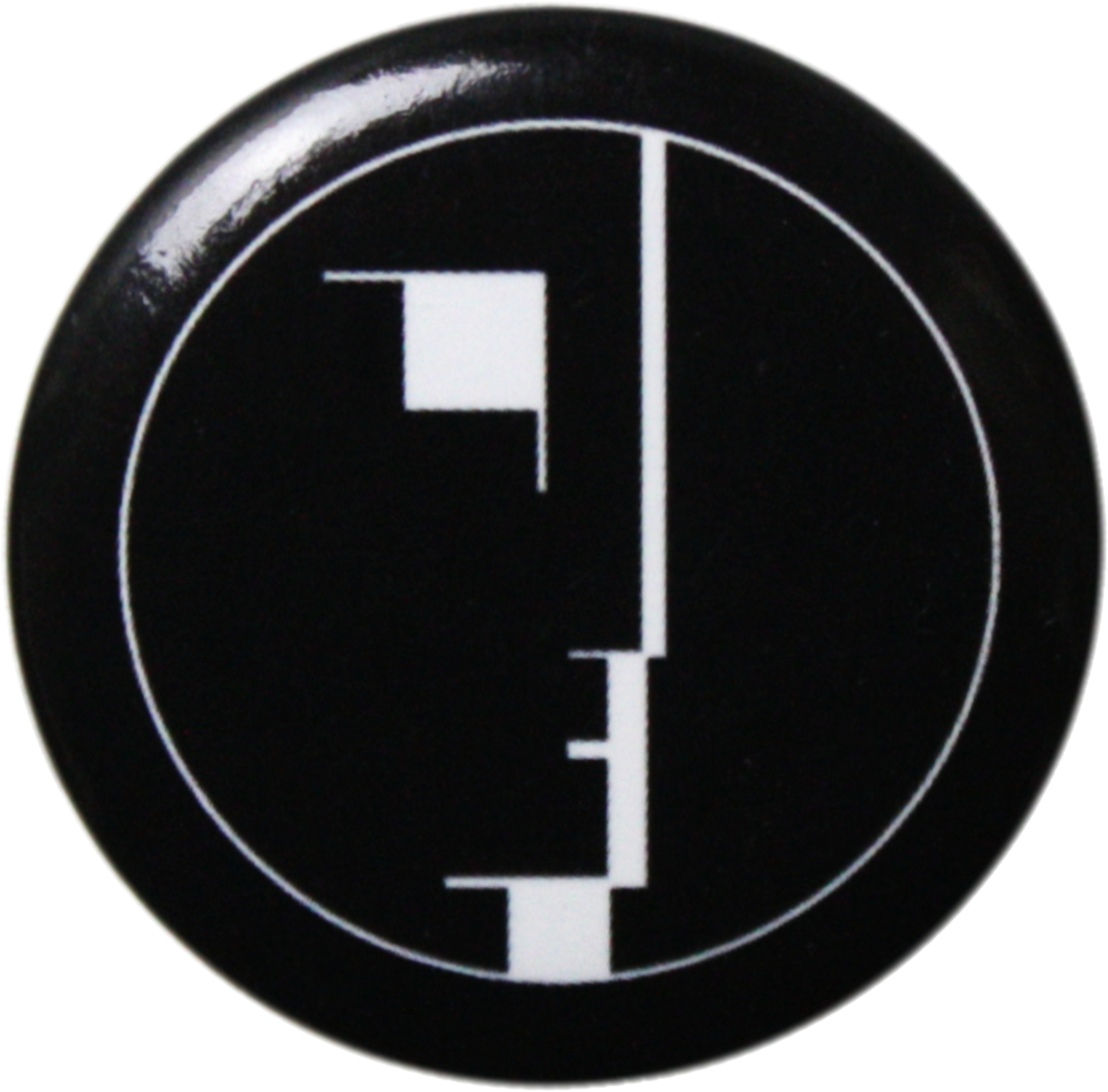 Bauhaus - White On Black Pin-on Button - 1.25 Inch