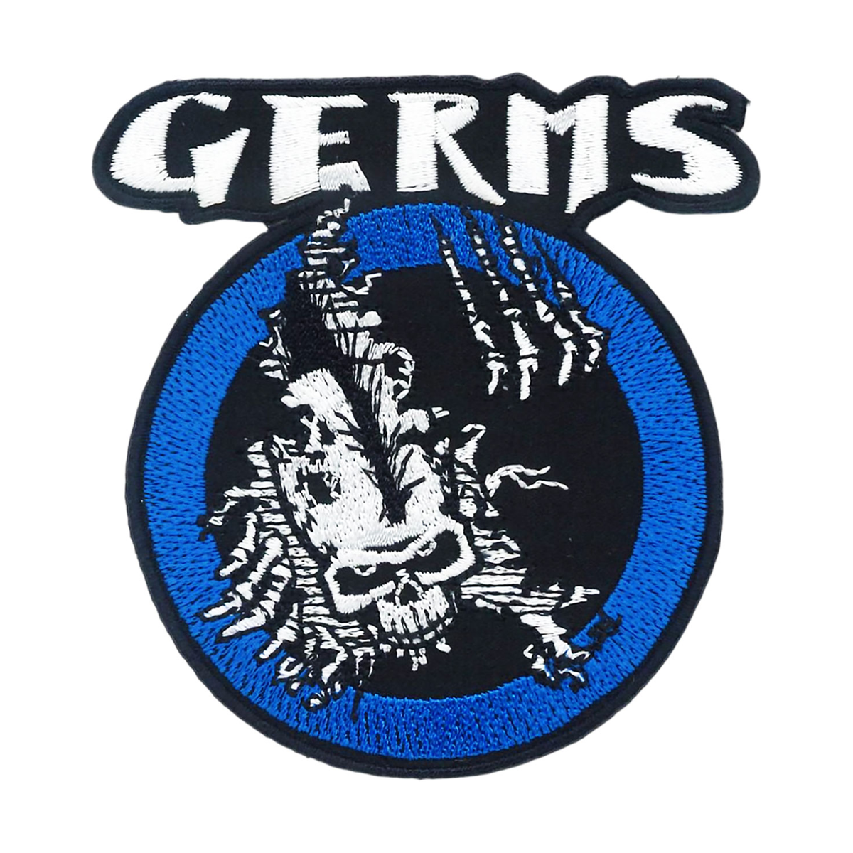Patch - Germs - Classic Blue Circle Logo With Punk Skull
