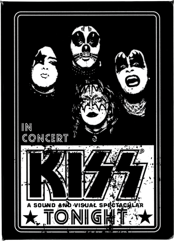 Kiss - Black And White Concert Poster Reproduction Magnet