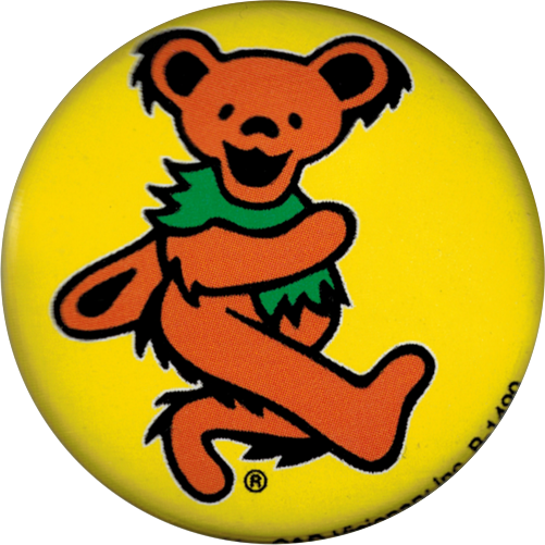 Grateful Dead - Orange J. Bear Pin-on Button - 1.25 Inch