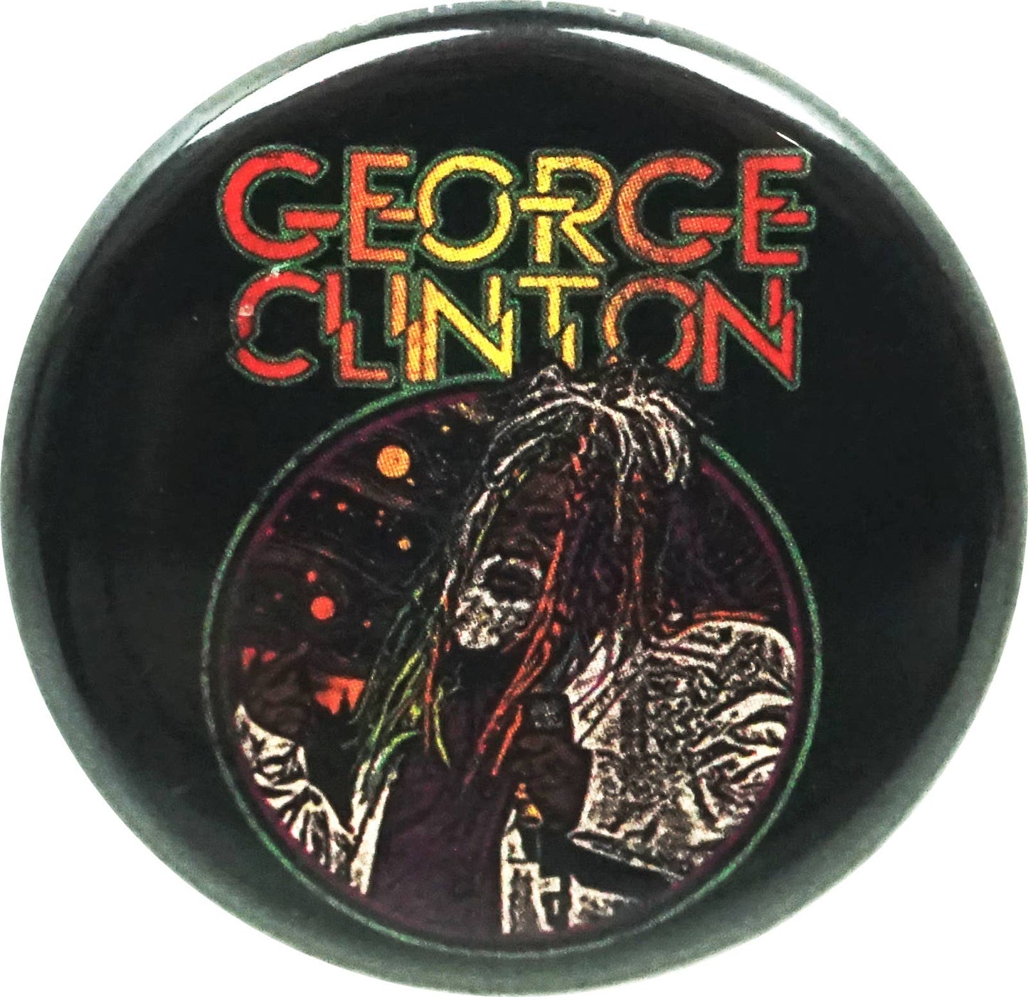 Clinton, George - Illustrated Pin-on Button - 1.25 Inch
