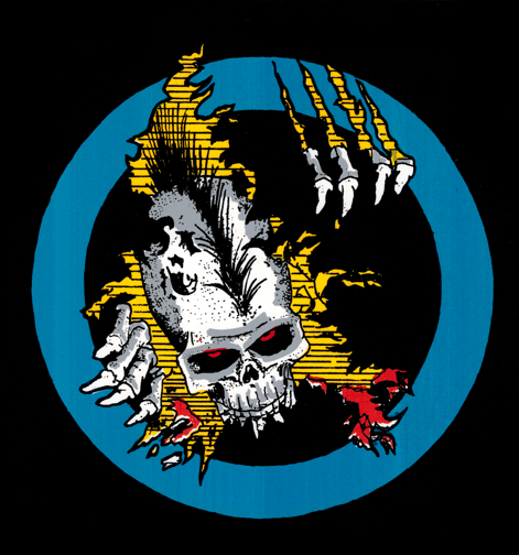 Germs, The - Skeleton In Blue Circle - Sticker