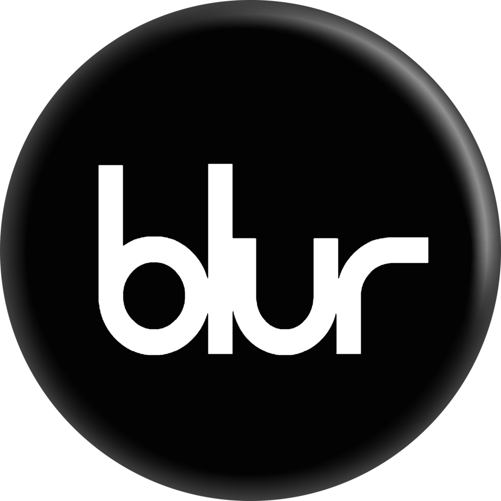 Blur - White Logo On Black- Pin-on Button - 1 Inch