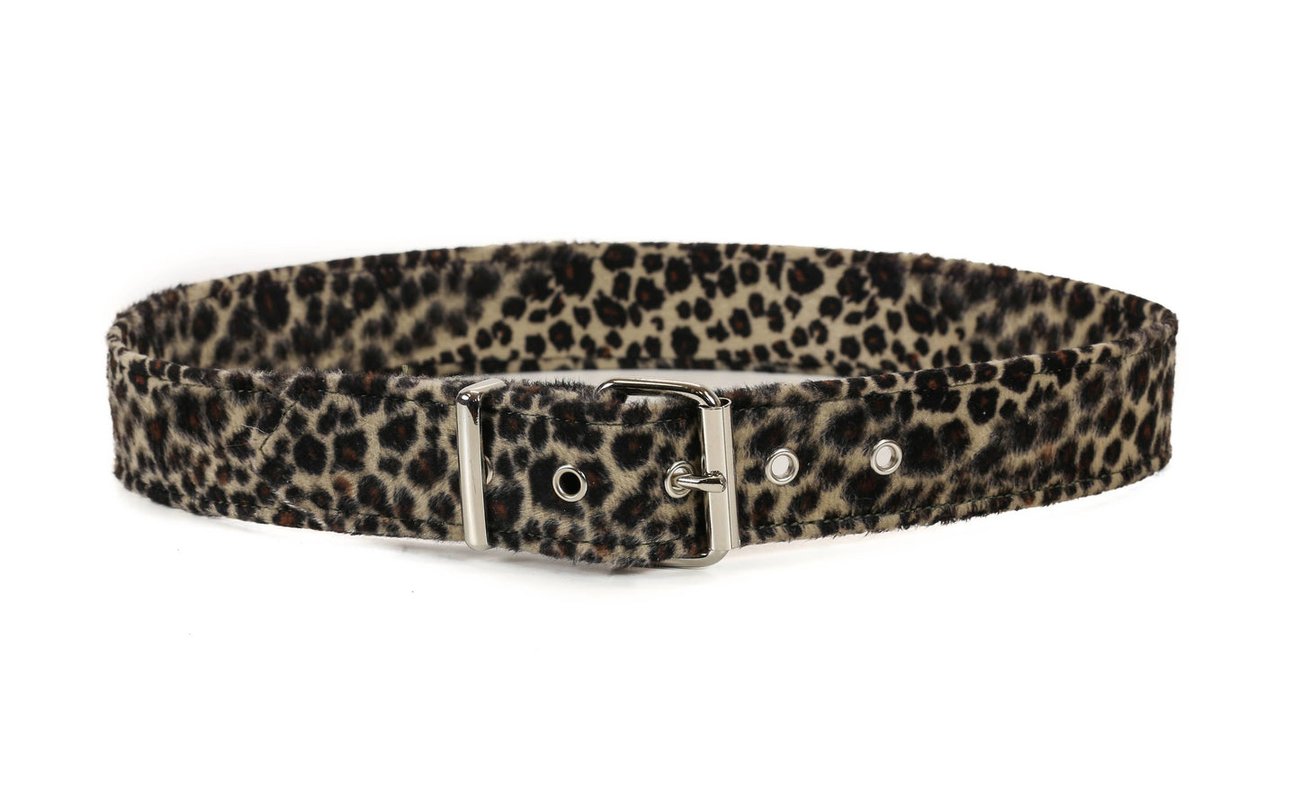 BT100L-BRN 1 3/4" LEOPARD ANIMAL PRINT PLAIN BELT
