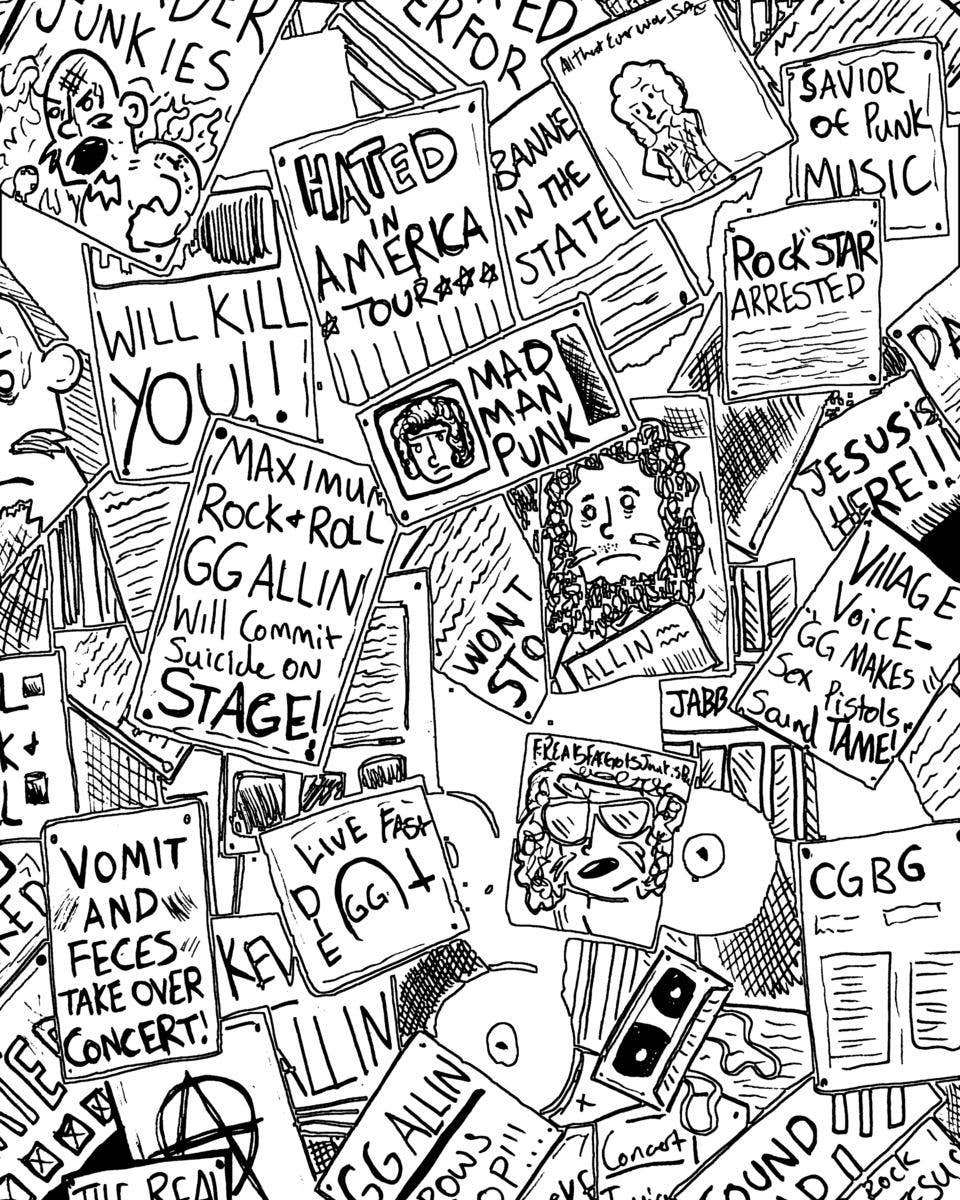 GG Allin Rock & Roll Coloring Book