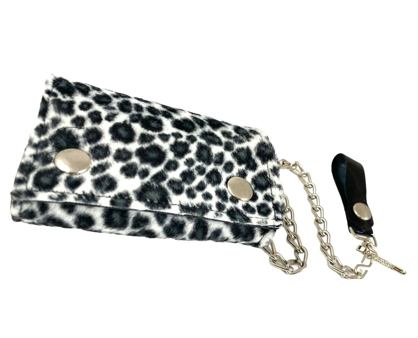 WF-LEO   FUZZY LEOPARD WALLET GEUINE LEATHER INSIDE