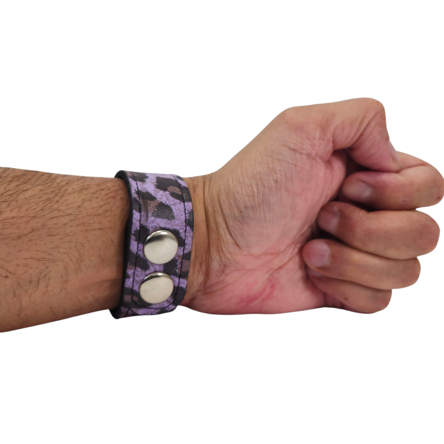 BC100CHEETAH GENUINE  LEATHER LEOPARD CUFF SNAPPED BRACELET