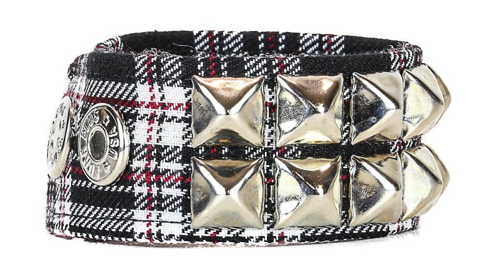 BC112PD PLAID STUDDED BRACELET