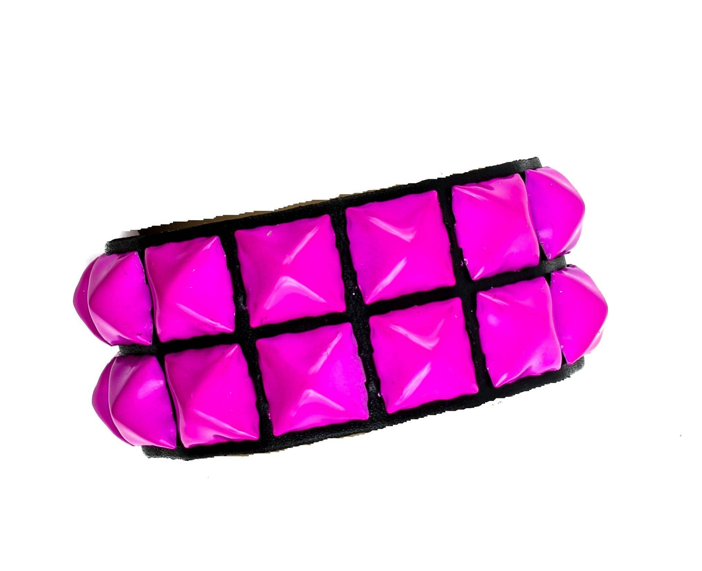 BC112 2 ROW 1/2" PYRAMID SNAP BRACELET