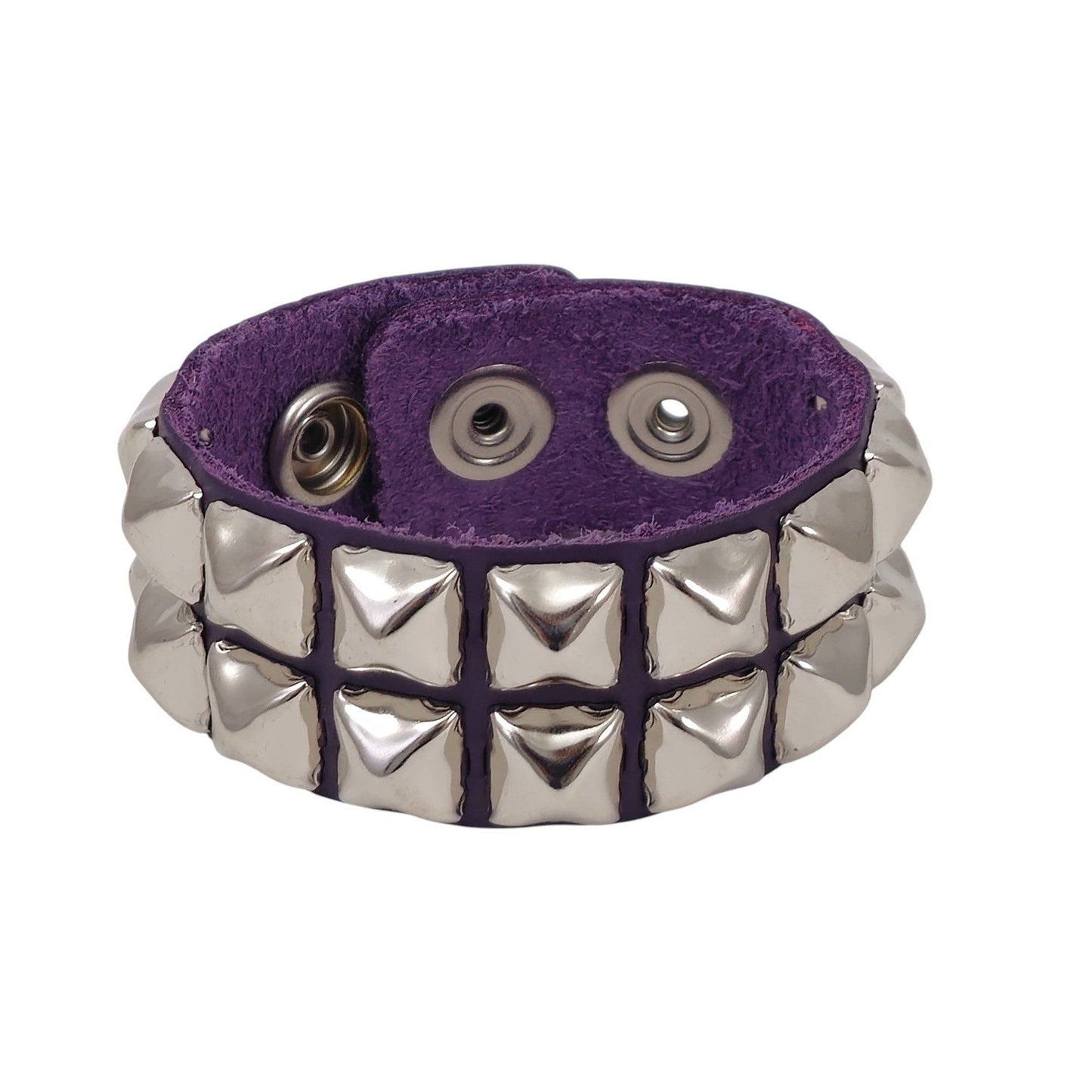 BC112ITL  ITALIAN GENUINE LEATHER DOUBLE ROW  STUDDED BRACELET