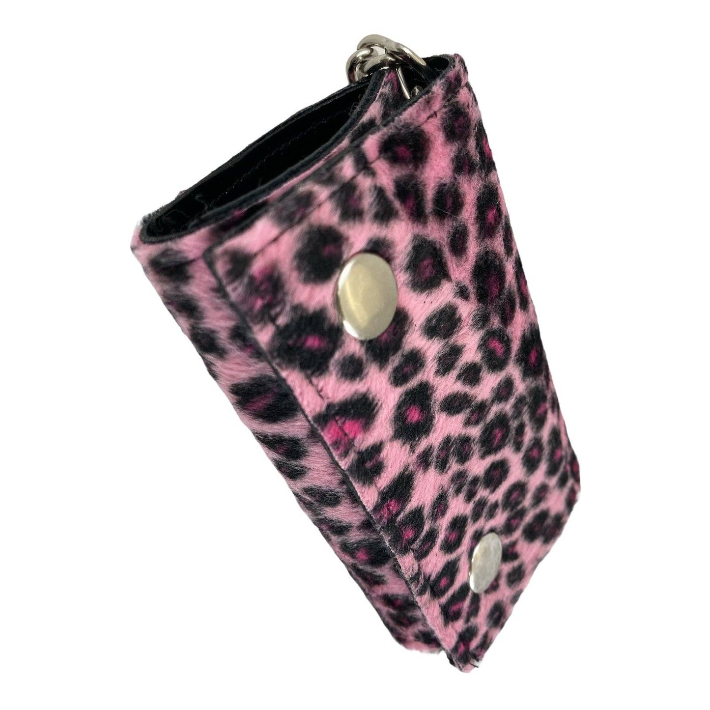 WF-LEO   FUZZY LEOPARD WALLET GEUINE LEATHER INSIDE