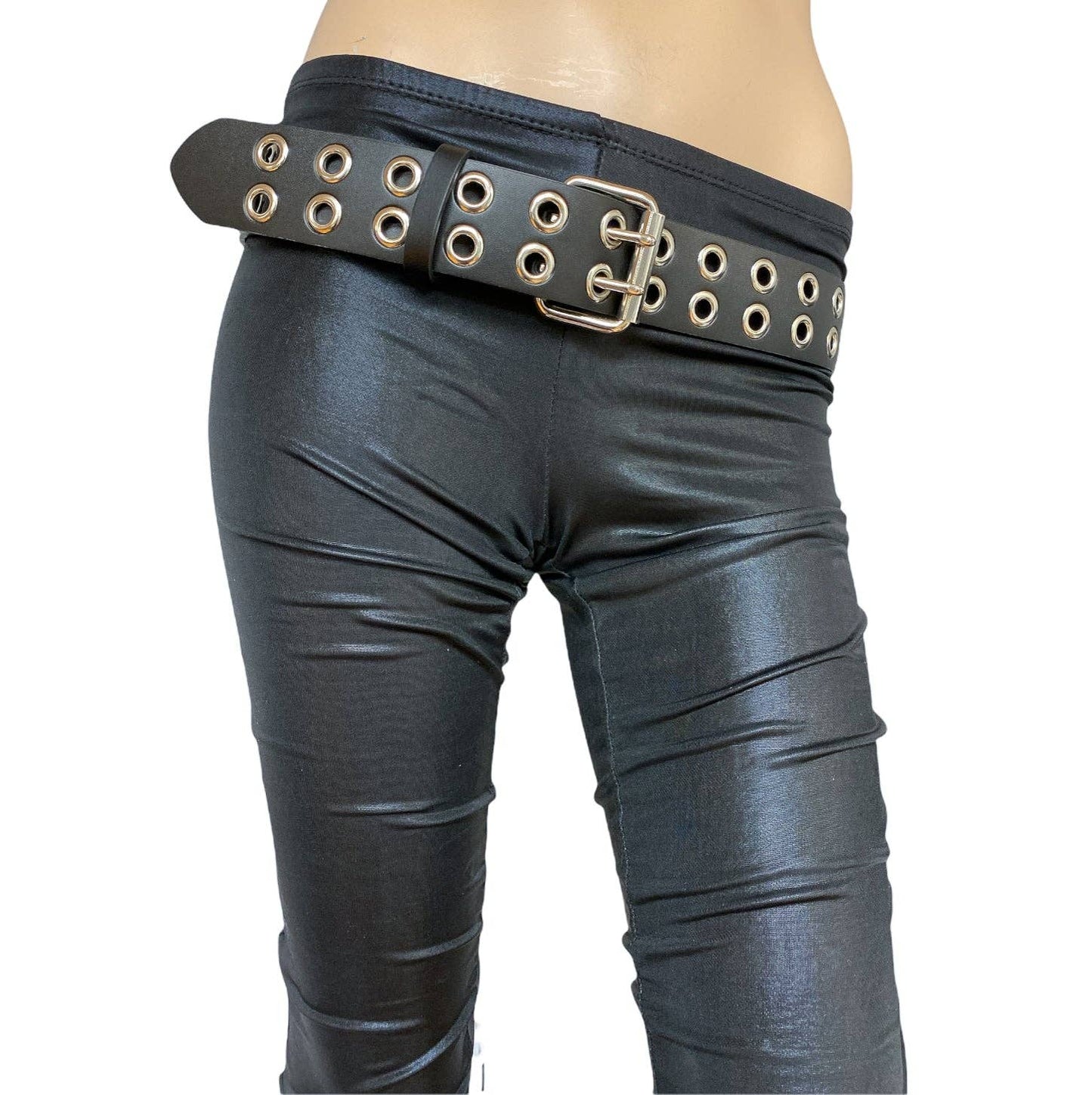 BT145US  USA TANNERY  \LEATHER BELT WITH 2 ROW 1" EYELETS GROMMET