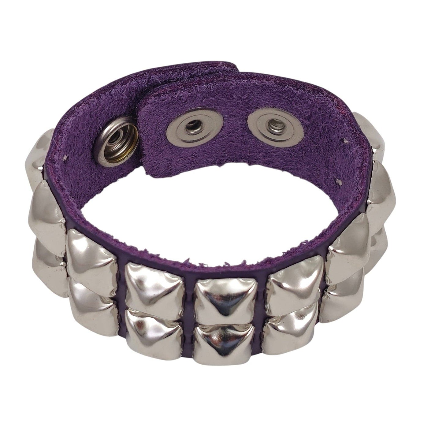 BC112ITL  ITALIAN GENUINE LEATHER DOUBLE ROW  STUDDED BRACELET