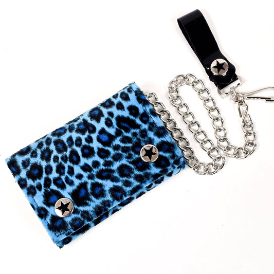 WF-LEO   FUZZY LEOPARD WALLET GEUINE LEATHER INSIDE