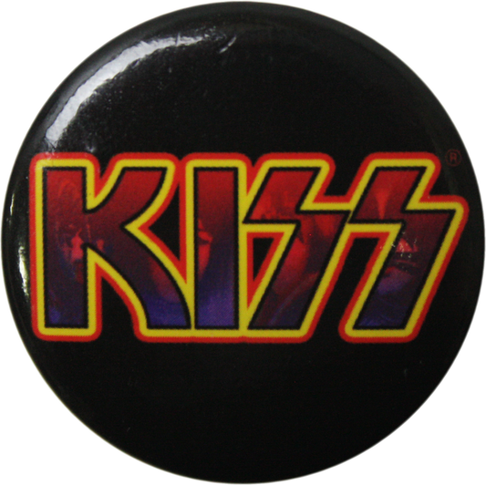 Kiss - Logo On Black Pin-on Button - 1.25 Inch