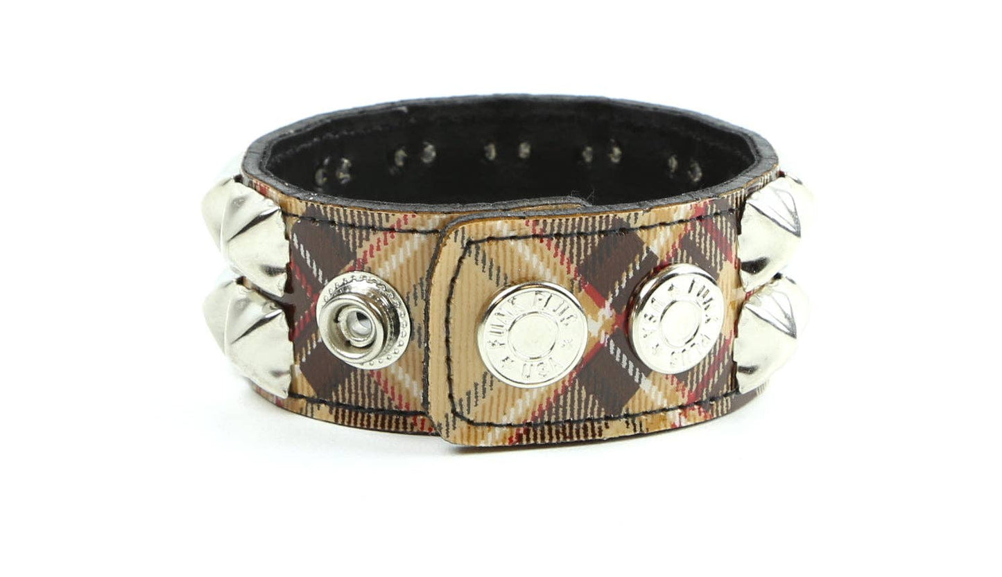 BC112PD PLAID STUDDED BRACELET
