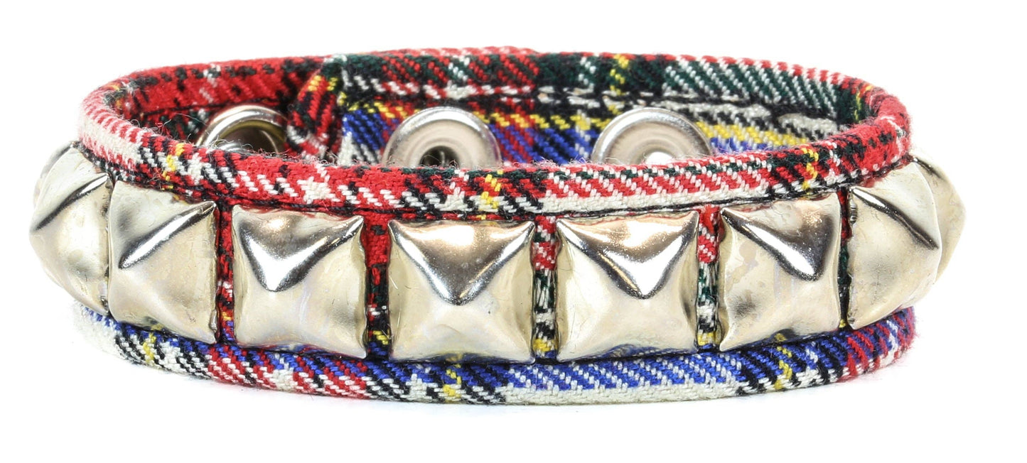 PLAID ONE ROW STUDDED BRACELET BC194PD