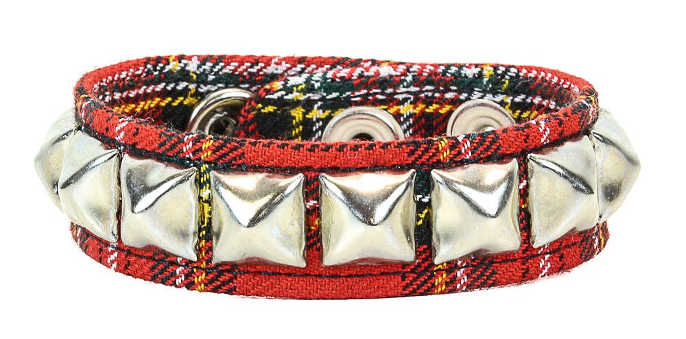 PLAID ONE ROW STUDDED BRACELET BC194PD