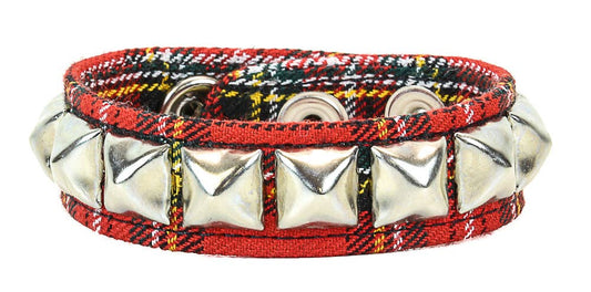 PLAID ONE ROW STUDDED BRACELET BC194PD