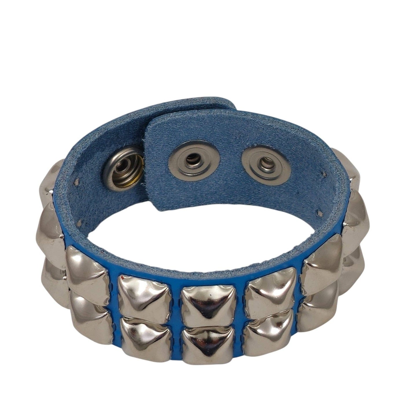 BC112ITL  ITALIAN GENUINE LEATHER DOUBLE ROW  STUDDED BRACELET