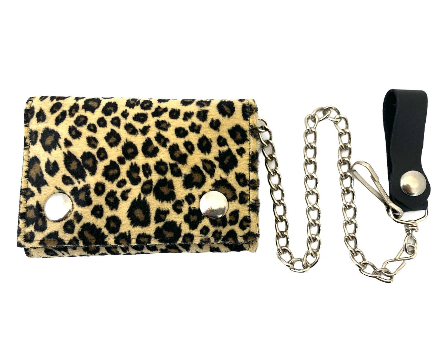WF-LEO   FUZZY LEOPARD WALLET GEUINE LEATHER INSIDE