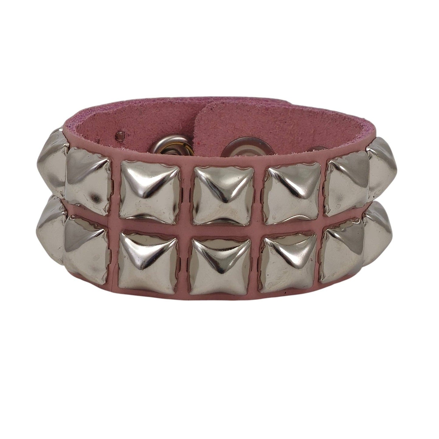 BC112ITL  ITALIAN GENUINE LEATHER DOUBLE ROW  STUDDED BRACELET