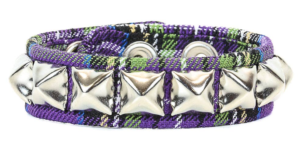 PLAID ONE ROW STUDDED BRACELET BC194PD