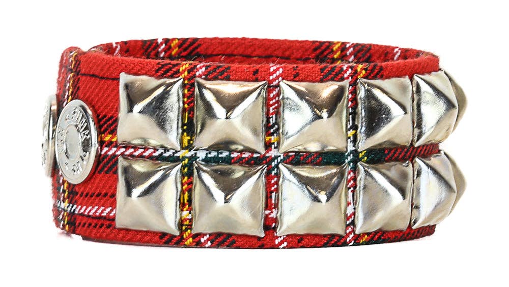 BC112PD PLAID STUDDED BRACELET