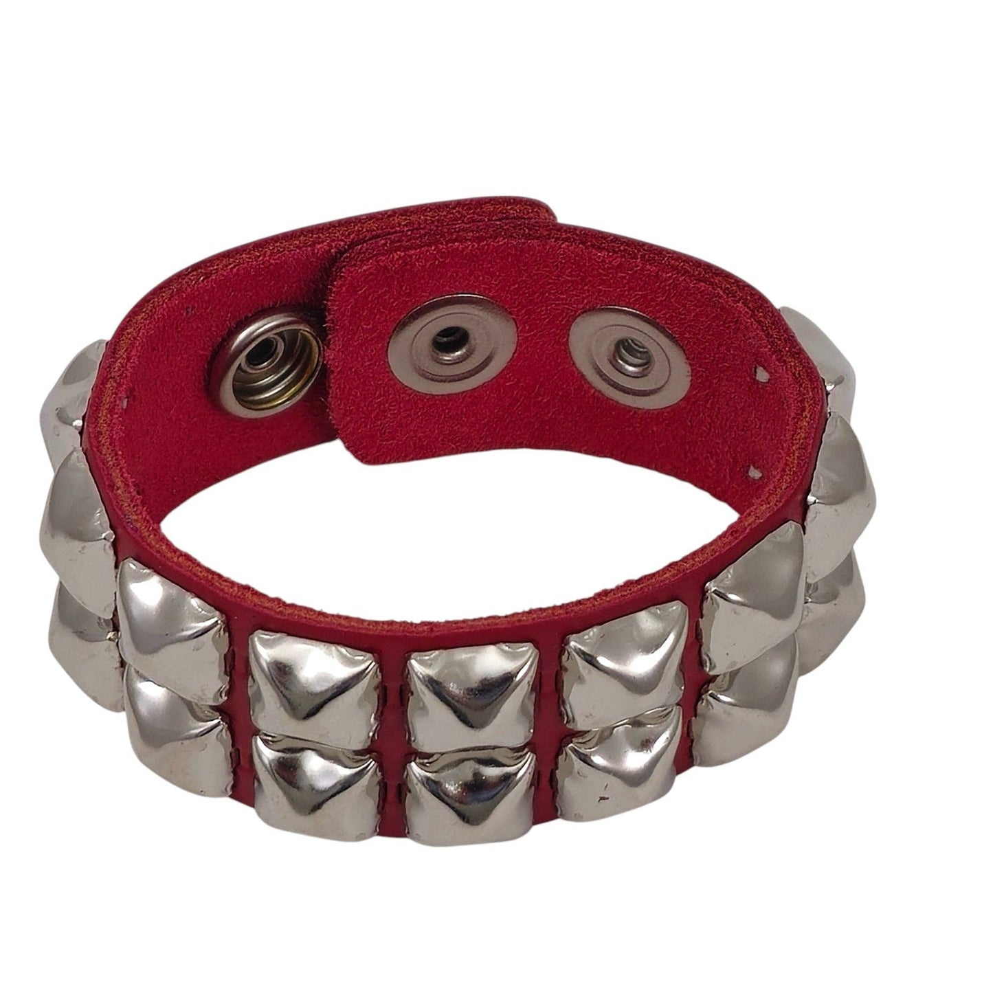 BC112ITL  ITALIAN GENUINE LEATHER DOUBLE ROW  STUDDED BRACELET