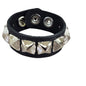 PYRAMID STUDDED LEATHER  SNAP BRACELET