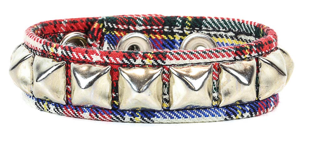 PLAID ONE ROW STUDDED BRACELET BC194PD
