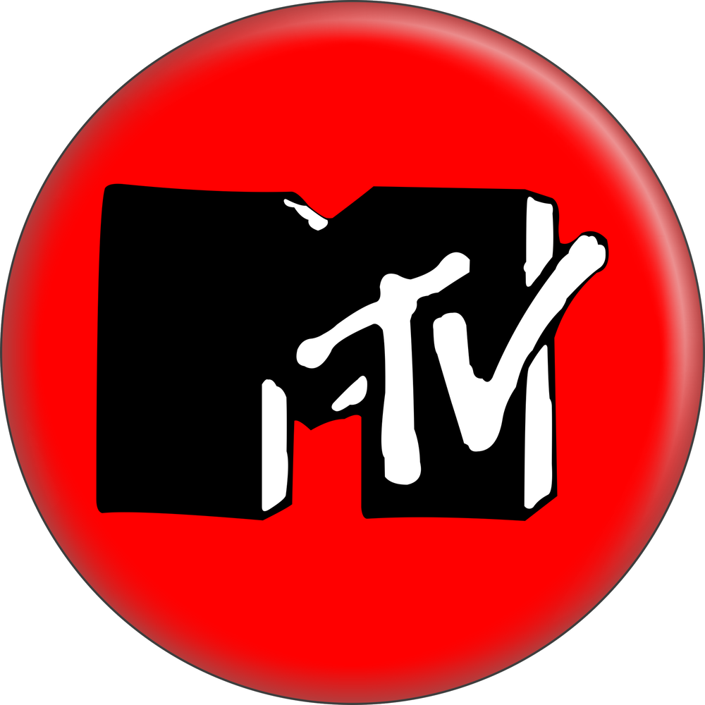 MTV - Classic Logo On Red Pin-on Button - 1 Inch