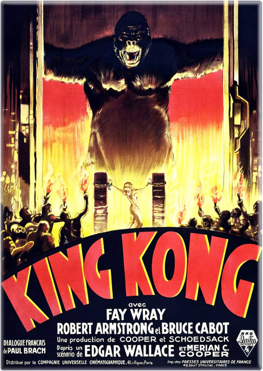 King Kong - Vintage 1933 French Movie Poster Repro Magnet