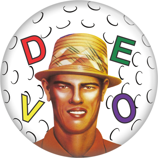 Devo - "Q: Are We Not Men?" Cover Pin-on Button - 1.5 Inch