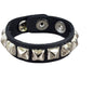 PYRAMID STUDDED LEATHER  SNAP BRACELET