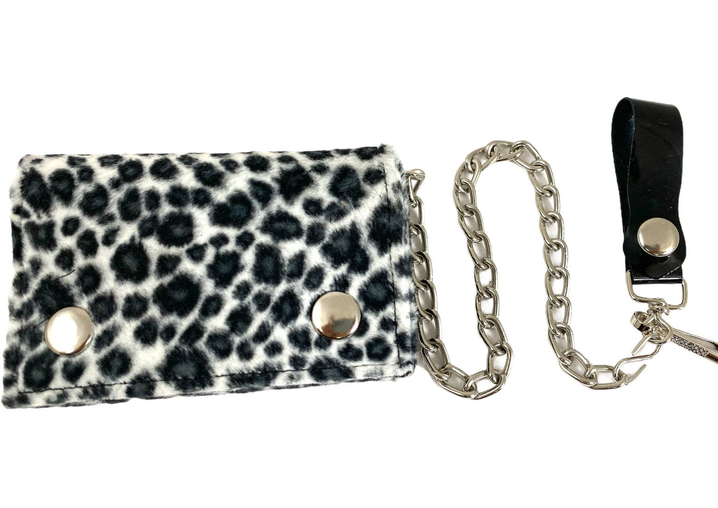 WF-LEO   FUZZY LEOPARD WALLET GEUINE LEATHER INSIDE
