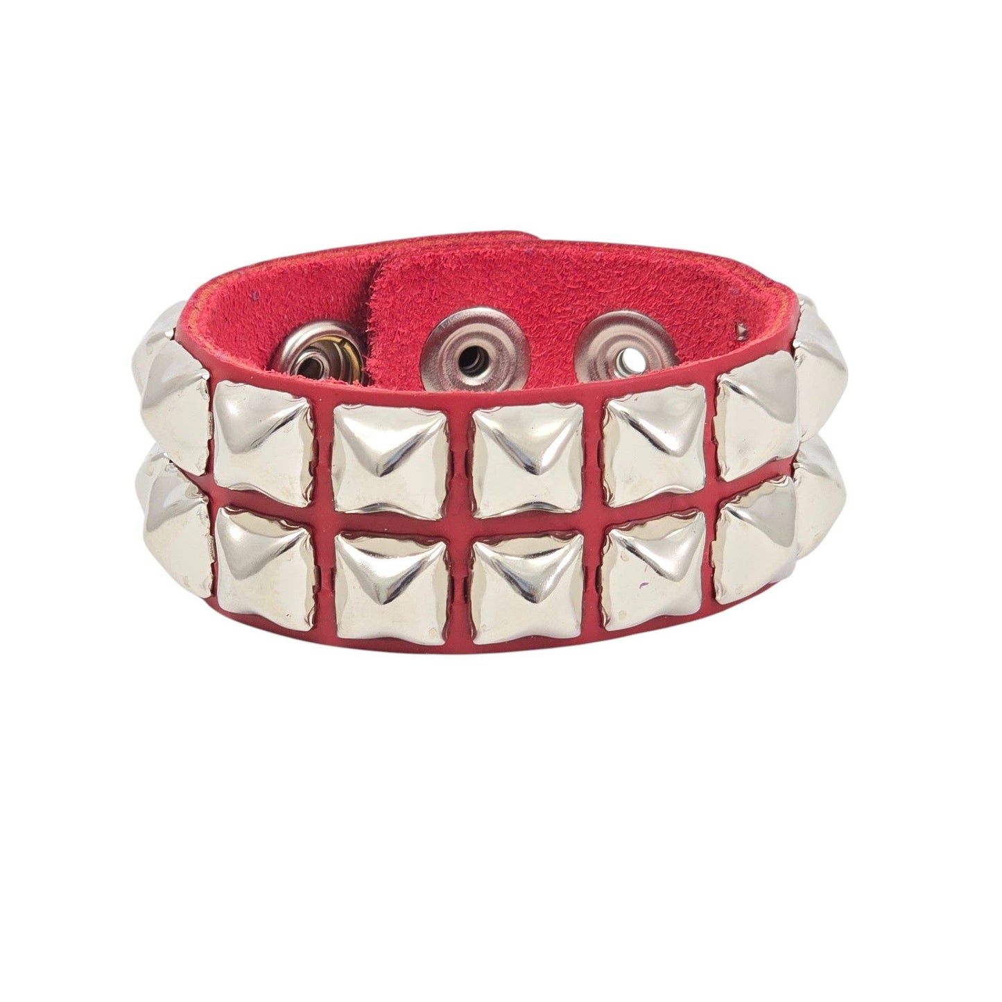 BC112ITL  ITALIAN GENUINE LEATHER DOUBLE ROW  STUDDED BRACELET