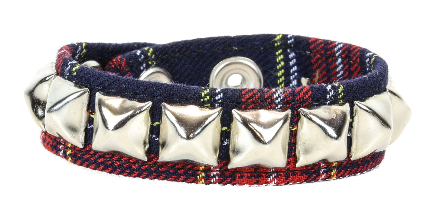 PLAID ONE ROW STUDDED BRACELET BC194PD