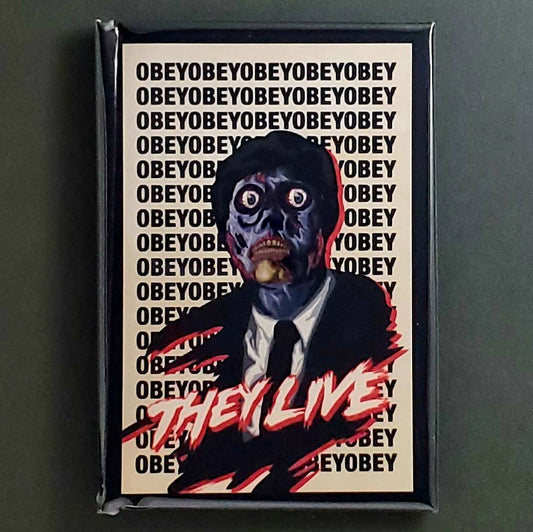 THEY LIVE, Magnet, Button, Mirror, John Carpenter, OBEY