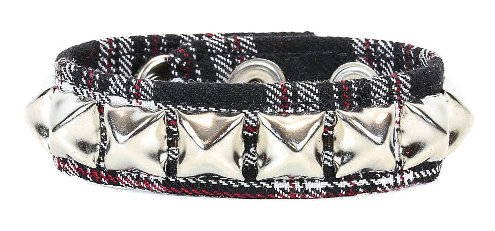 PLAID ONE ROW STUDDED BRACELET BC194PD