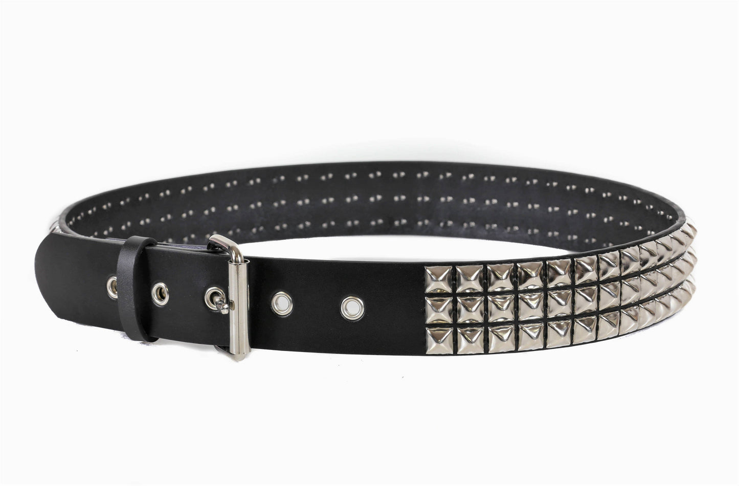 BT507 3 ROW STUDDED BELT WITH EYELET HOLE