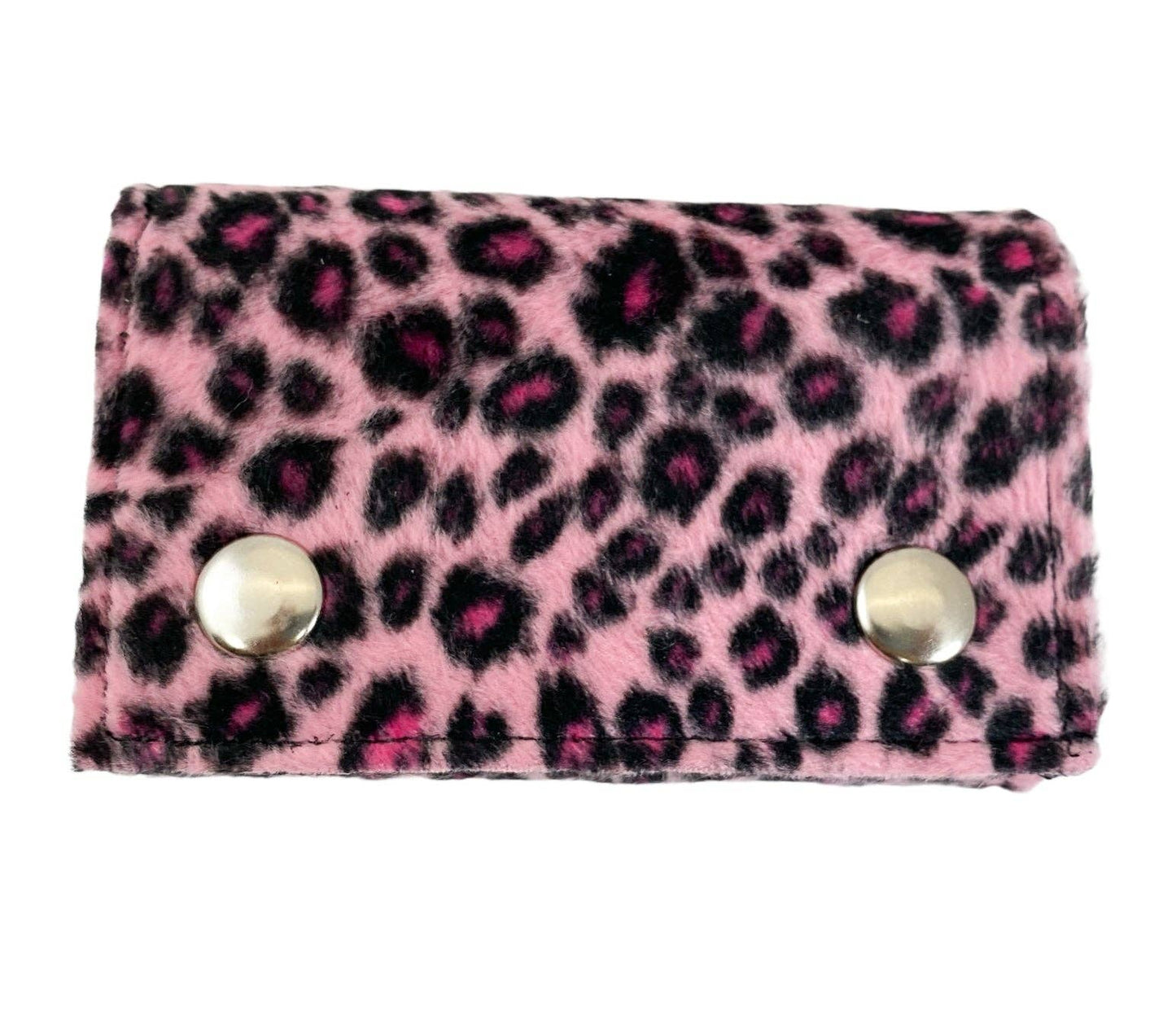 WF-LEO   FUZZY LEOPARD WALLET GEUINE LEATHER INSIDE
