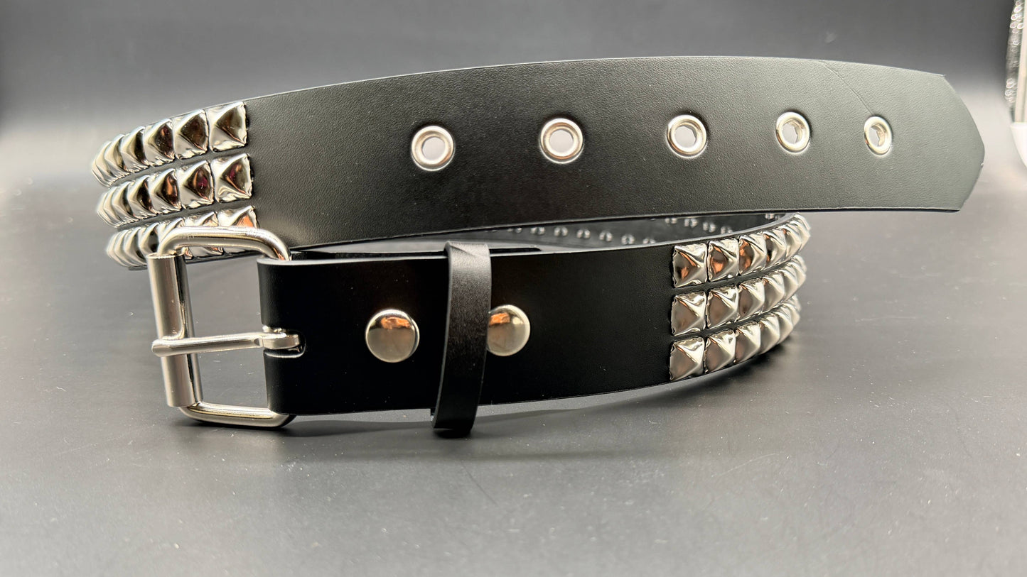 BT507 3 ROW STUDDED BELT WITH EYELET HOLE